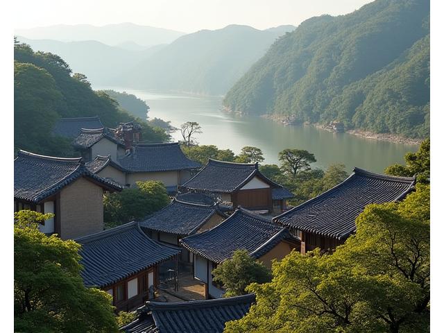 안동 하회마을 - 전통 한옥 지붕